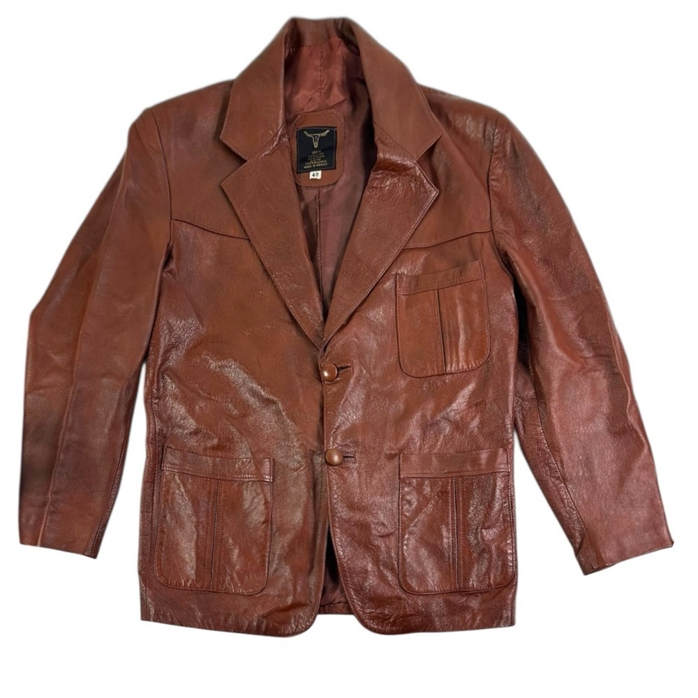 Brown Soft Leather Made In Mexico Jacket Size 40